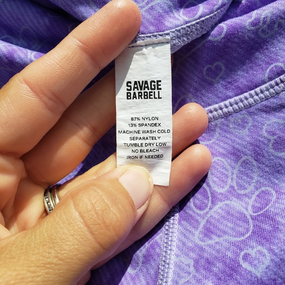 Savage Barbell purple paw print booty work out shorts - Picture 2 of 4